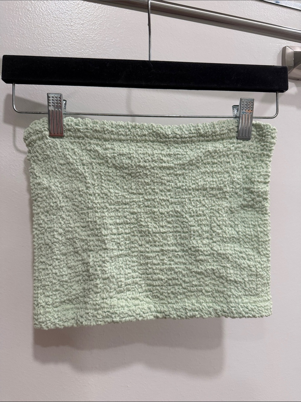 Textured Mint Green Cropped Tube Top